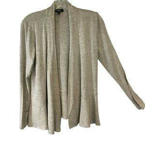 Premise Studio Women's Open Front Cardigan Flared Hem Shawl Collar Sz Small Gray